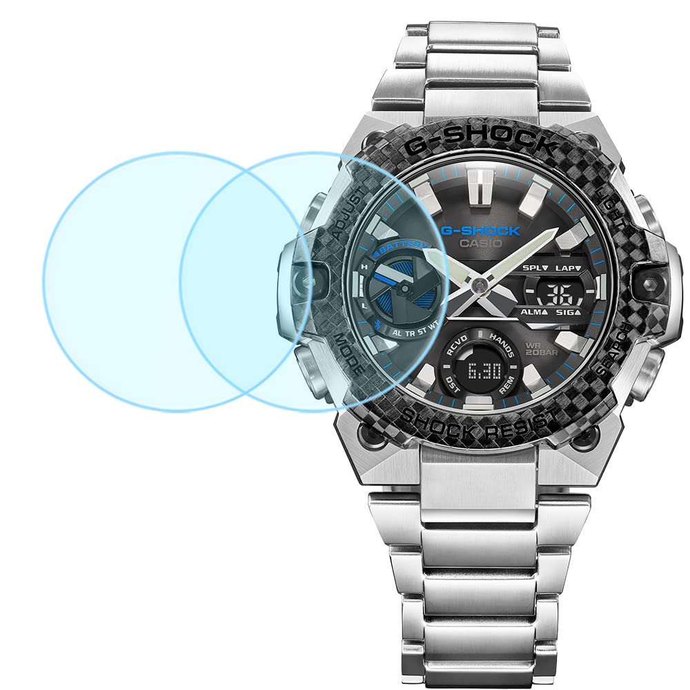 Duttek Tempered Glass Screen Protector for Casio GST-B400 Smartwatch 2.5D Ultra-Thin 9H Hardness Scratch Resistant Tempered Glass Screen Protective Film (2pack)