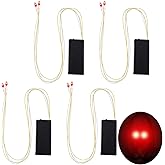 Jutom Red Light Eyes Halloween Glowing LED Eyes for Mask Skeleton, 4 Pcs | Cosplay Laser Eyes, Halloween Costume Accessories, Scary Prop, Battery Powered, Battery Not Included