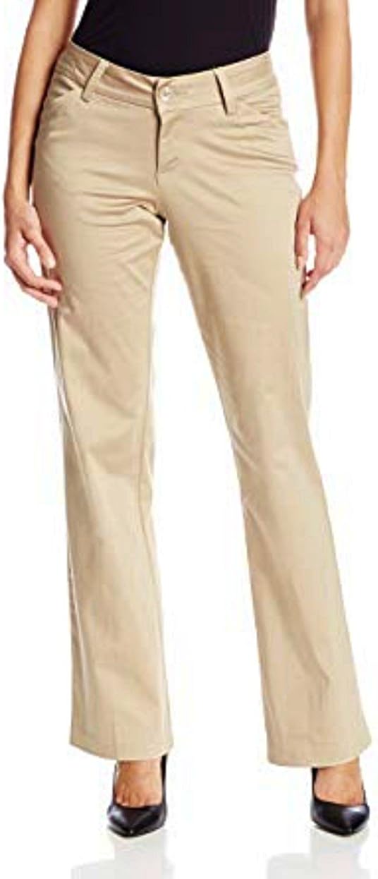 Riders by Lee Women's Curvy Midrise Ponte Knit Khaki Trouser Pants at