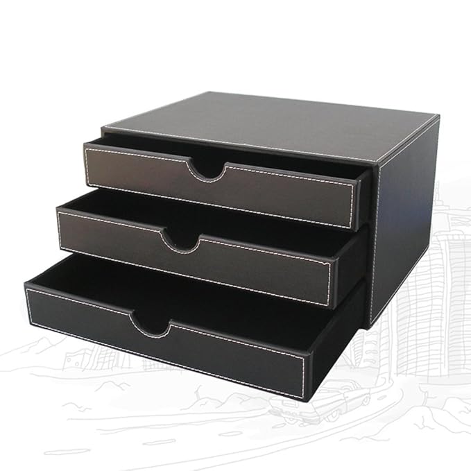 Wholesale 9pcs Set Leather Wooden Office Desk Organizer Files