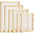 Bright Creations 6-Piece Wood Silk Screen Frame Kit for Beginners & Kids - 110 White Mesh Woood Screen Printing Frame 4 Size Set (6x8, 8x10, 10x12, 10x14)