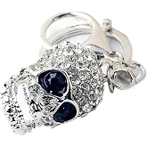 LXSSLY Skull Keychain,Diamond Keychain,Punk Style Rhinestone Key chains,Crystal Skull Keyrings,Car Keychains for Men Women