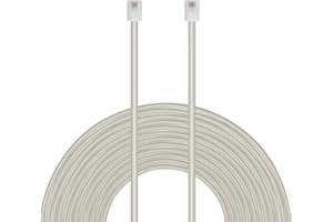 Uvital 33 Feet Telephone Landline Extension Cord Cable Line Wire with Standard RJ-11 6P4C Plugs(10M,1Pack) (Grey)