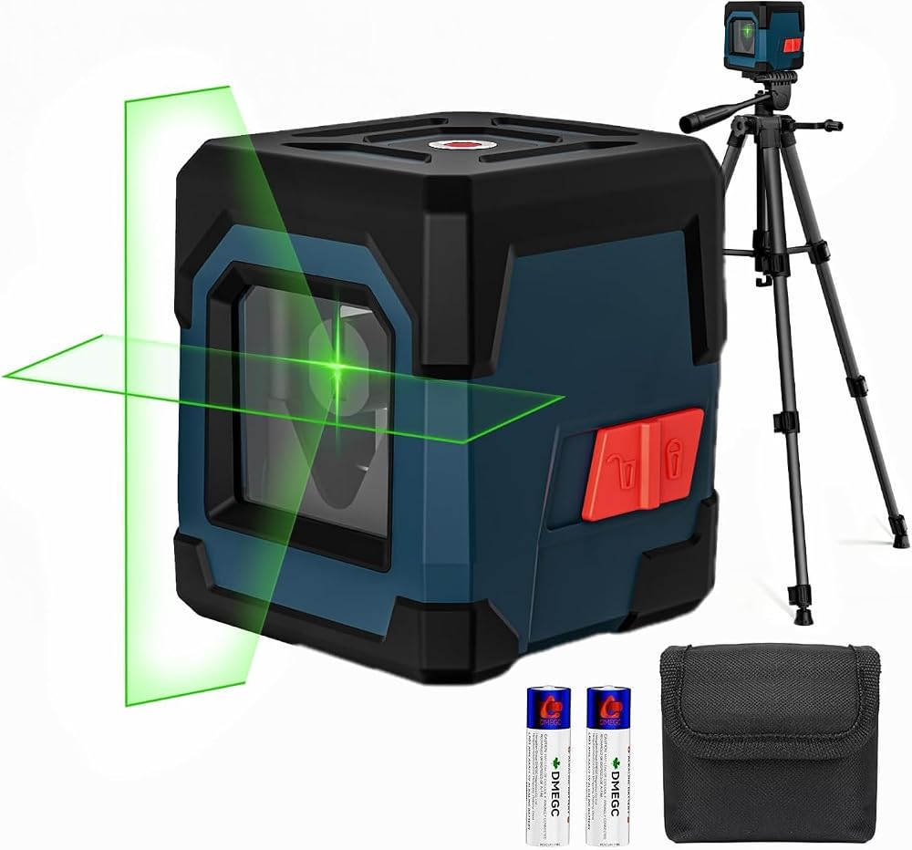 RockSeed Laser Level with 1.2m Tripod Green Cross Line Self Leveling