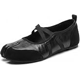 Women's Tabi Mary Jane Ballet Flats Split Toe Cross Strap Slip On Soft Sole Comfortable Dressy Shoes for Office Work Casual Wear