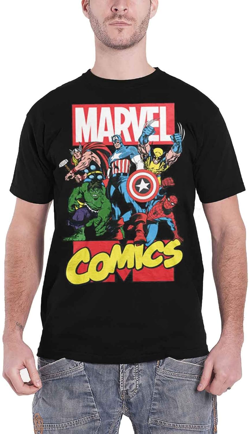 Marvel Offiziell lizenzierte Männer Comics Superhelden schwarzes T