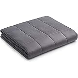 YnM Weighted Blanket — Heavy 100% Oeko-Tex Certified Cotton Material with Premium Glass Beads (Dark Grey, 48''x72'' 15lbs), S