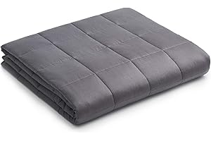 YnM 7lbs Weighted Blanket, Premium Cotton Material with Glass Beads, Bed Blanket for One Person of 60lbs, Ideal for on Twin Bed (Dark Grey, 41"x60" 7lbs)