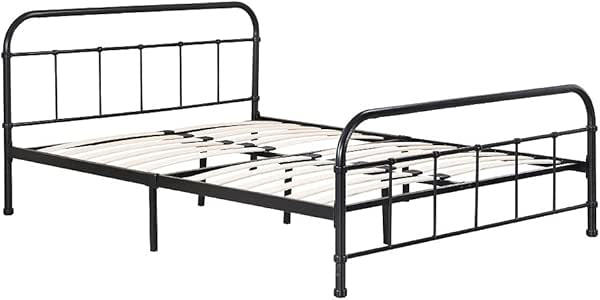 IKAYAA Doble Plataforma de Metal Marco de la Cama con cabecero de Cama