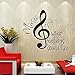 Removable DIY Wall Note Decor Stickers, Music Note is What Feelings Sound Like Letter Words Wall Stickers Decal Home Decor Art Mural (Black)