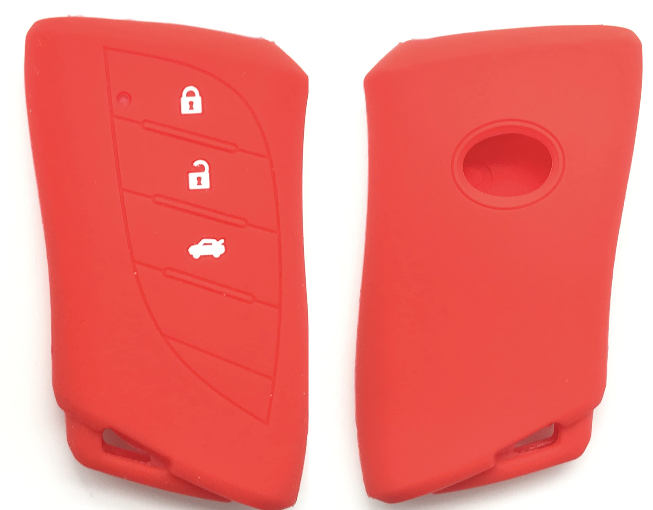 Nordecco - Silicone Key Protective Case Fits For Lexus rx 300 330 350 400h to 250 200 lx 470 570 gx 460 470 ct 200h 2016-2019 is ES GS RX LX GS GX NX 3 4 Button KeyLess (RED COVER)