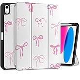 DONGKE Case for iPad 11th Generation 11 Inch 2025 (A16 Chip) & iPad 10th Generation 10.9 Inch 2022 with Pencil Holder-[Auto Wake/Sleep], Trifold Stand Soft TPU Protective Cover, Pink Bows