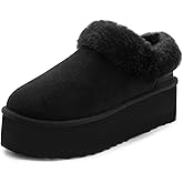 Athlefit Platform Slippers for Women Slip-on Winter Warm Fuzzy Fluffy Suede Slippers Shoes for House Indoor and Outdoor