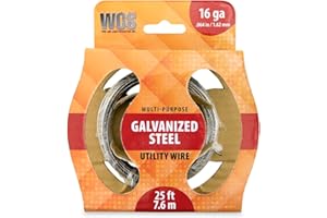 WCS WIRE AND CABLE SPECIALTIES, INC. Galvanized Steel Utility Wire, 16 Gauge SWG, .064 in / 1.626 mm, 25 ft / 7.6 m Mini Coil