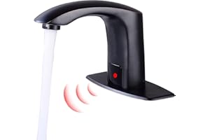 Gangang Automatic Sensor Touchless Bathroom Sink Faucet with Hole Cover Plate and Water Mixer Valve