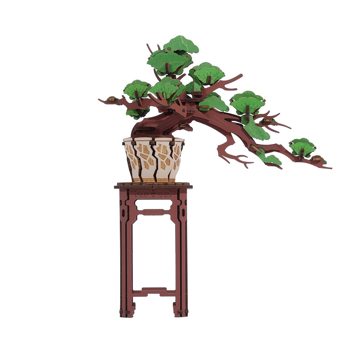 つくるんです® 日本語説明書付 3D ウッドパズル オーナメントシリーズ (松 盆栽)商品画像