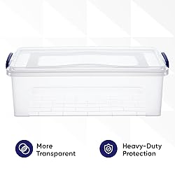 Superio Clear Storage Boxes with Lids, Plastic