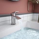 Funime Basin Taps Mixer Waterfall Mono Chrome with Pop Up Waste G1/2'' view 2