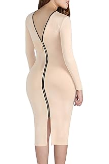 back zipper bodycon dress