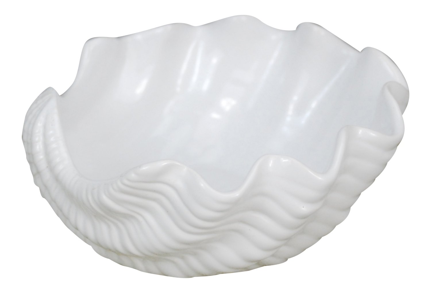 Photo 1 of DDR Clam Shell Shaped White Serving Bowl 7 Inches Ceramic
