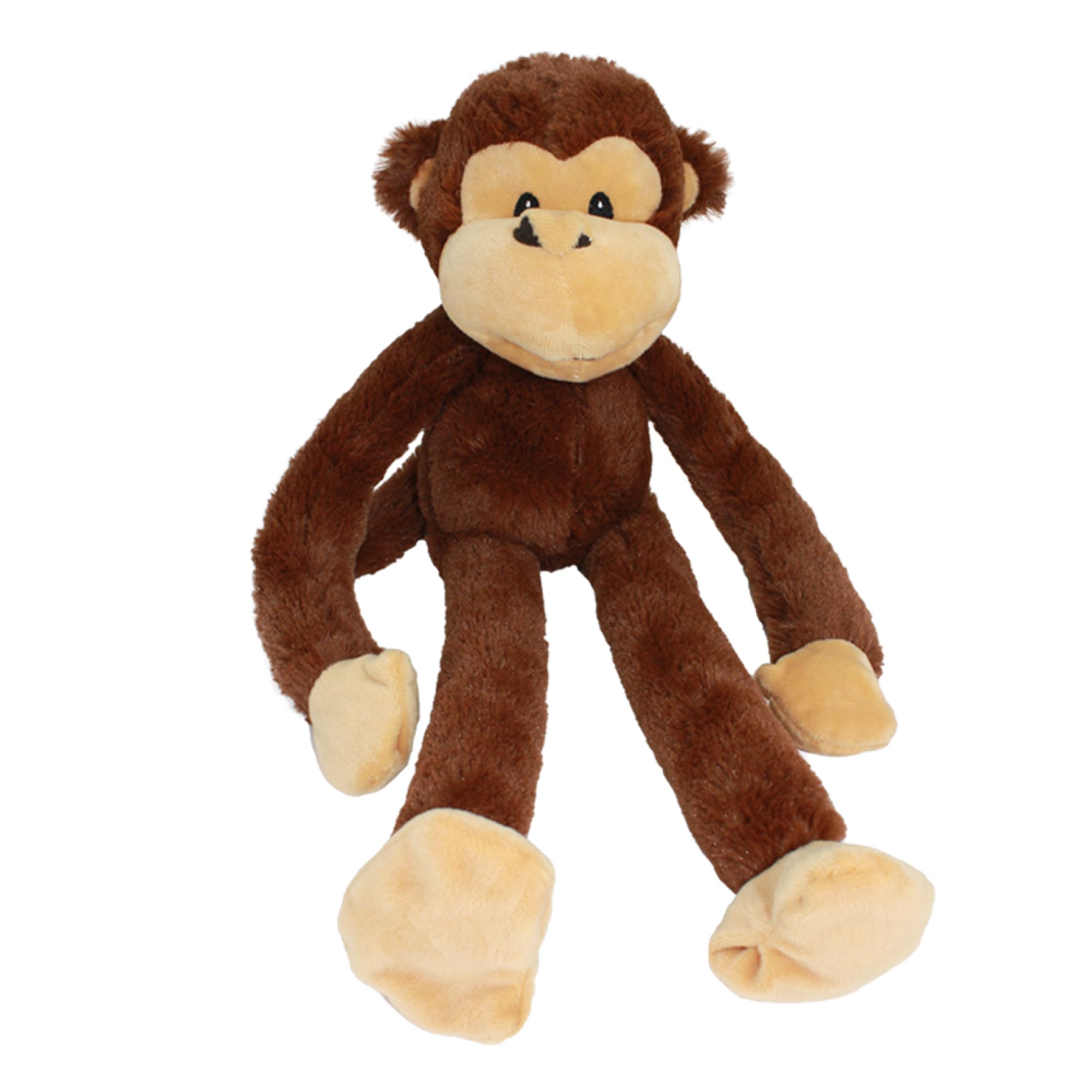 Photo 1 of ***MAJOR DAMAGE*** Multipet Swingin' Safari Monkey Dog Plush Toy - Squeaky Dog Toy for All Dogs - Extra Soft Plush Dog Toy - Stuffed Animal Dog Toy for Cuddling & Playing - Cute Dog Pet Toy (27”, Brown, 5 Squeakers)
