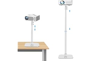 ailight 2-in-1 Projector Stand from 12.6" to 53.1", Floor and Table Projector Mount with ±90° Tilt & 360° Rotate Height Adjustable Desk Tripod Stand Compatible with Camera, Microphone, Webcam, Lights