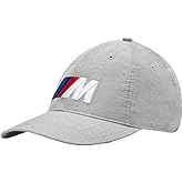 BMW M Contrast Cap – 100% Cotton, Adjustable 6-Panel Hat with Large M Logo - Mid Grey - One Size Fits Most