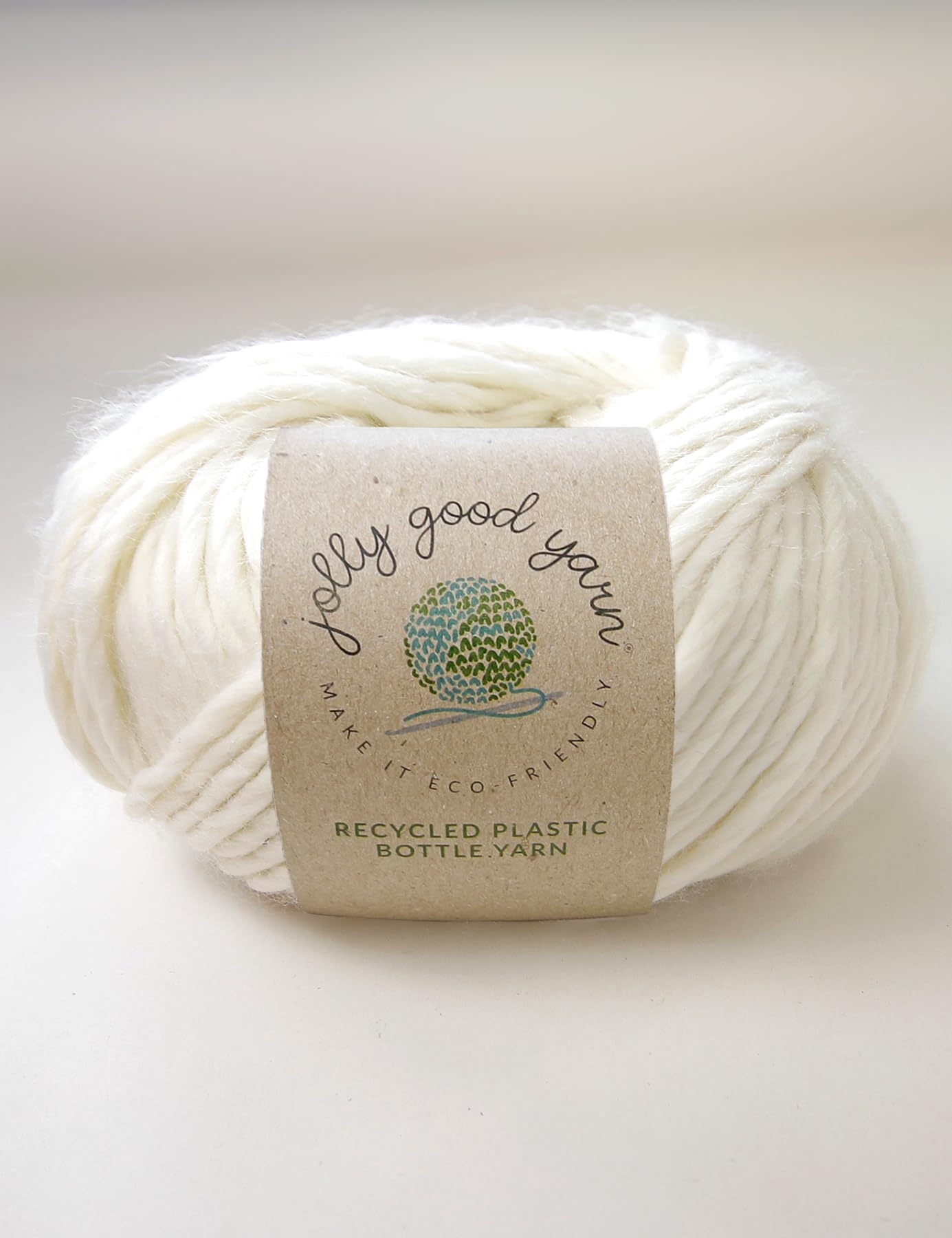 Recycled Plastic Bottle Knitting Wool - 100g Balls - Lovely Shades (Barnstaple Cream)