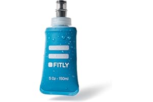 FITLY Soft Flask - Shrink As You Drink Soft Water Bottle for Hydration Pack - Folding Water Bottle Ideal for Running, Hiking, Cycling, Climbing & Rigorous Activity