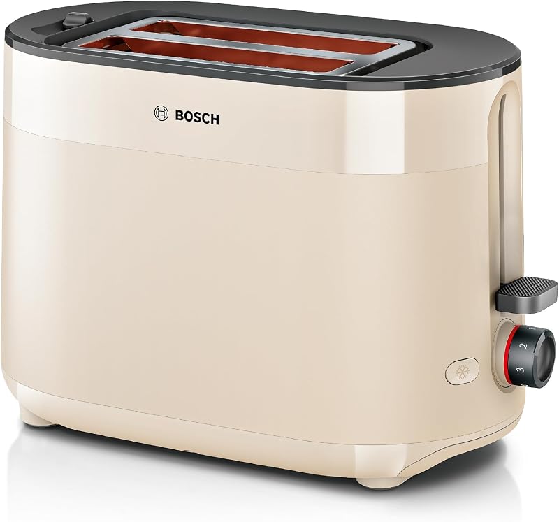 Bosch MyMoment 2-Slice Toaster Cream with Bun Warmer Reheat Defrost