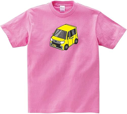 Amazon Mkjp カーtシャツ スバル シフォン カスタム La600f 610f 車 イエロー 生地 ピンク S Tシャツ カットソー 車 バイク