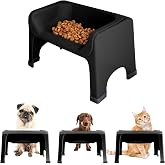 Fluff Trough Elevated Dog Bowl for Food Minimize Neck Strain | 5inch Tall Cat &amp; Dog Feeding Stand | Vet Approved Non-Toxic Silicone Feeder Bowl | Raised Bowl for Medium &amp; Small Dog/Pet with Flat Face