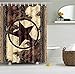Western Texas Star Bathroom Shower Curtain with 12 Hooks Decor Art Prints Waterproof Polyester (Western Texas Star)
