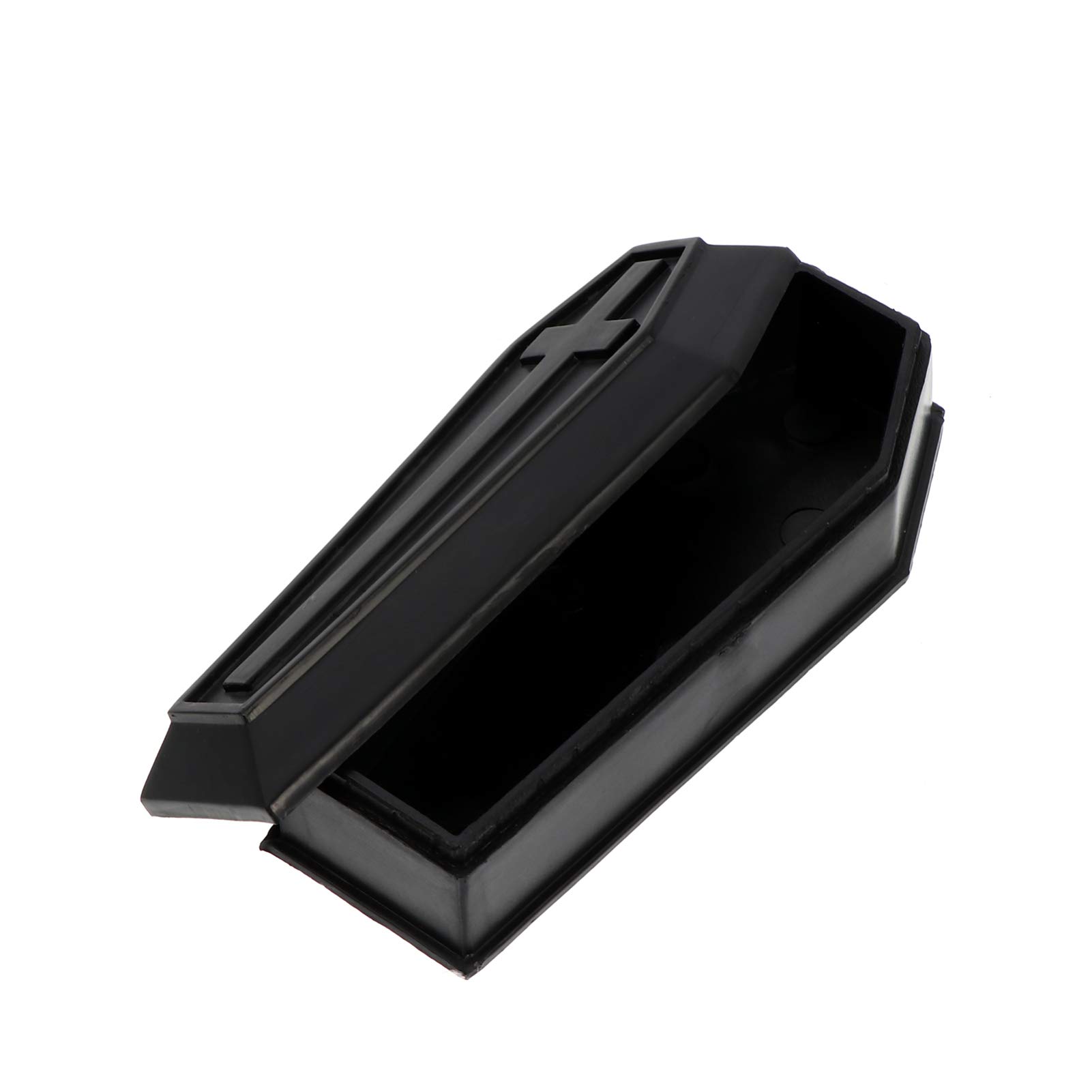 Garneck Halloween Coffin Prop Plastic Fake Funeral Coffin Party Skeleton Coffin Box Crafts Tricky Props For Haunted House Ornament (Black)