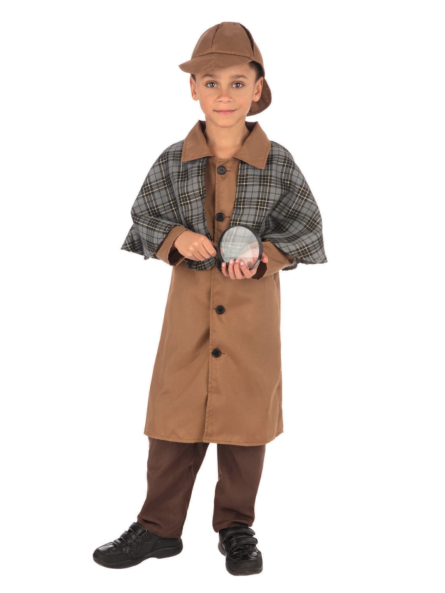 Bristol Novelty CF237L Detective Boy (Large) Costume, Brown, 7-8 Years Old Halloween