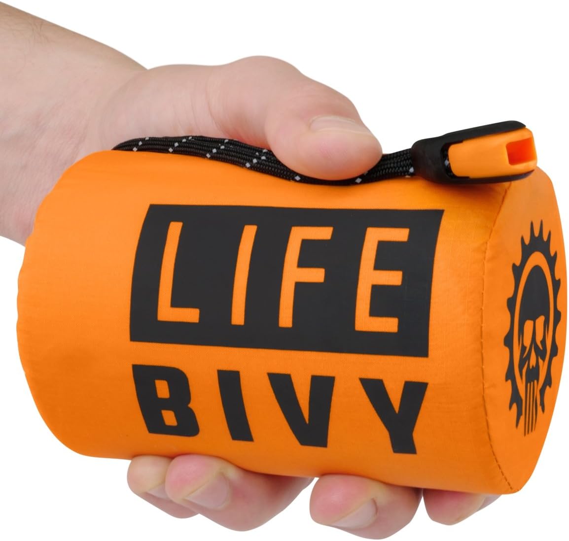 Life Bivy Emergency Sleeping Bag Thermal Bivvy - Use as Waterproof Emergency Blanket, Mylar Sleeping Bag, Survival Sleeping Bag - Includes Nylon Bag with Survival Whistle + Paracord String (Orange) : Sports & Outdoors