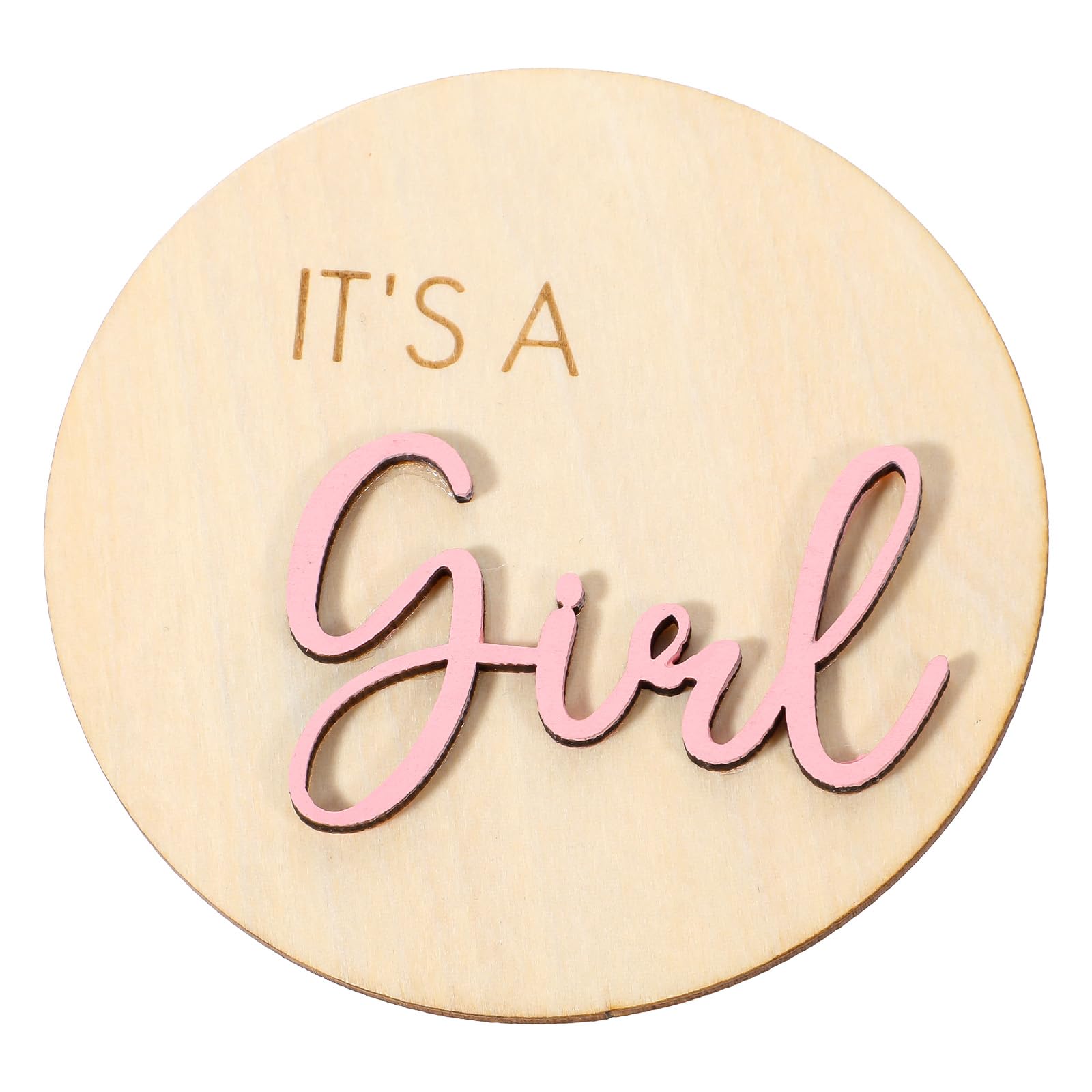 Photo 1 of 1pc It's a Girl Sign, Gender Reveal Wooden Sign, Baby Announcement Sign, Baby Shower Wood Signs for Photography Prop, Birth Prop, New Mom Gift (Pink)