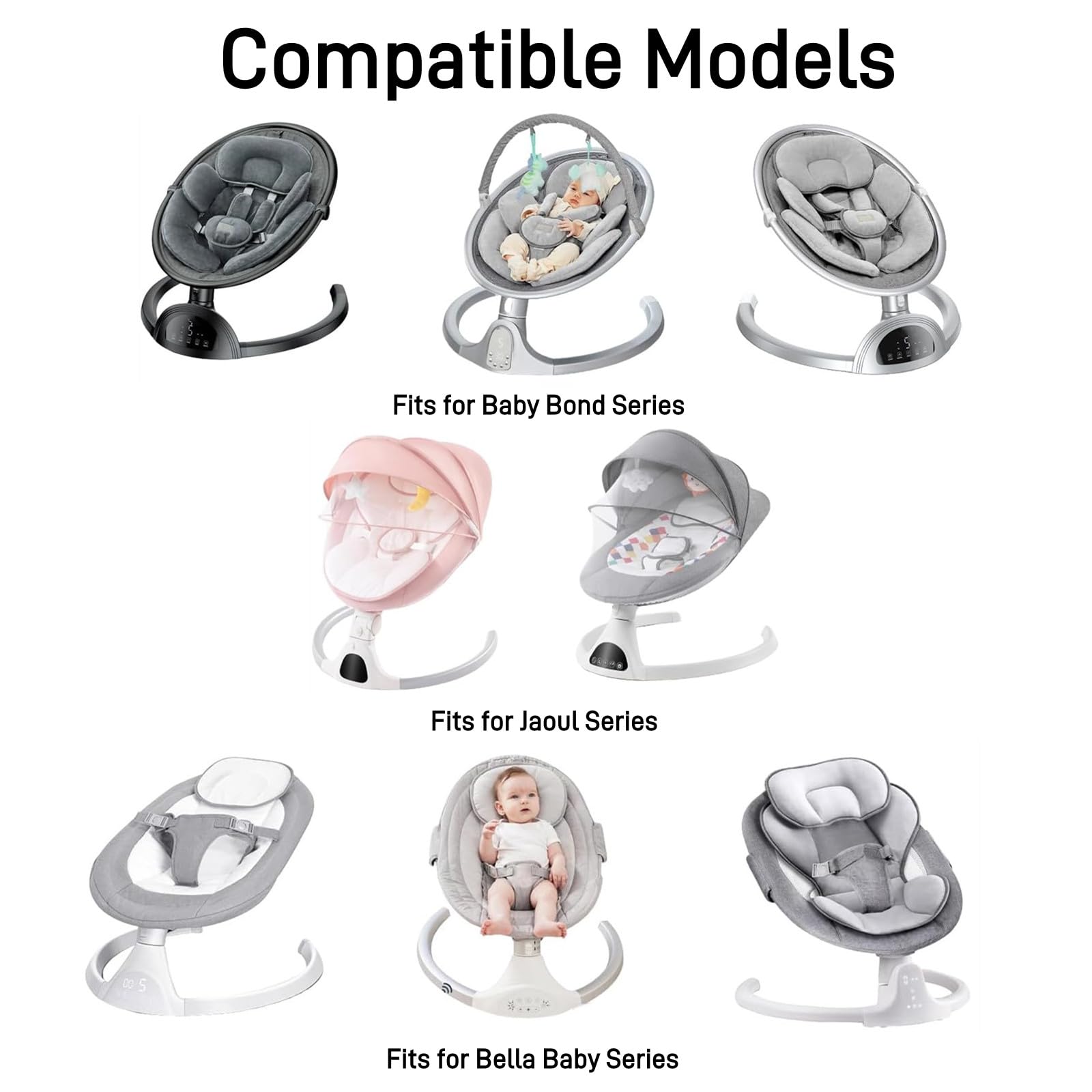 Baby Swing Charger for Kmaier,Munchkin,Larex,Jaoul,Babybond Swing,5V 1.5A Power Cord Replacement for Kidsview,Ezebaby,Napei,Gopanda,Nova,Bellababy Swing and More,6.7FT/OEM/White.