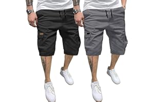 PIDOGYM Men's Classic Cargo Shorts, Waterproof Hiking Shorts Loose Fit Cargo Short with 6 Pockets