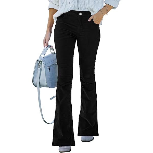 Forever 21 Corduroy Belted Flare Pants Black X-Small at