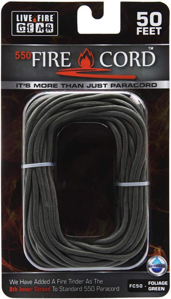 Live Fire 550 FireCord - 50 Feet - Foliage Green