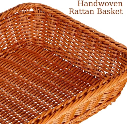 Cesta de pão com tampa tecida imitação Rattan tampa acrílica mesa comida servindo cesta de frutas para cozinha restaurante piquenique