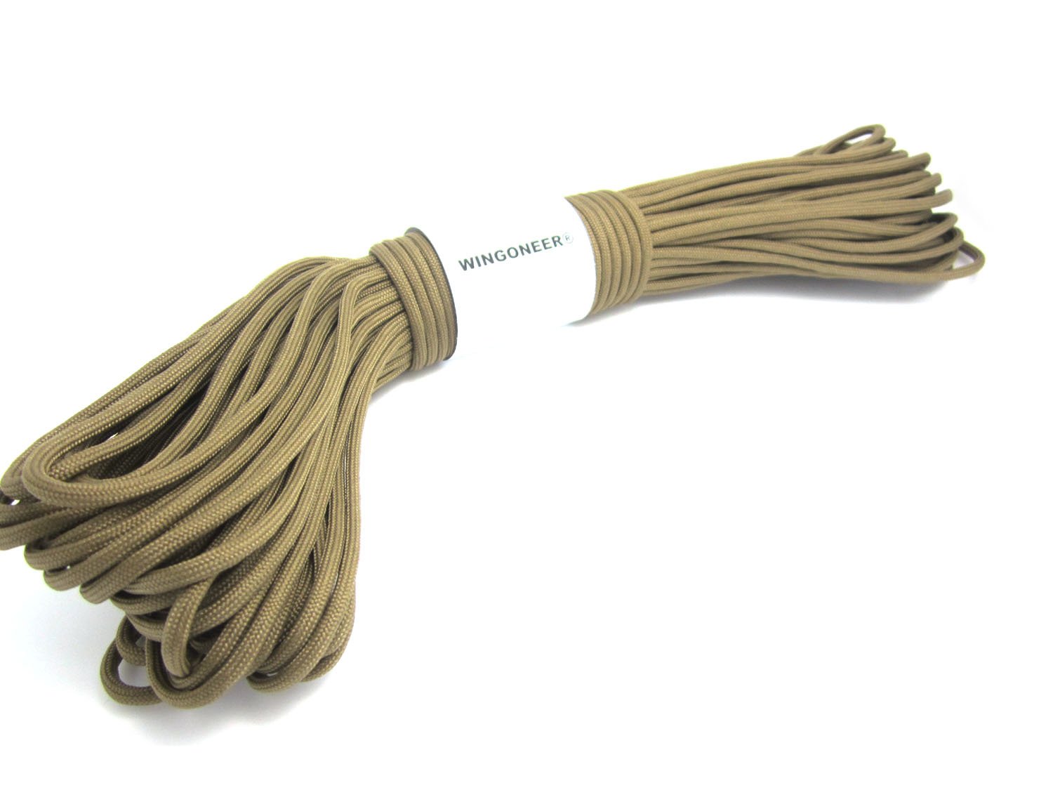 WINGONEER® 550 Paracord Mil Spec Type III 7 strand parachute cord Coyote Brown 100 feet