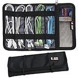 BUBM New Cable & Pens Holder, Cords Stable, Small Electronics Organizer Management Kit, Black