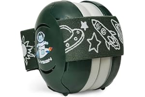 LYSIAN Baby Noise Reduction Earmuffs – Noise Cancelling Headphones for Infants and Kids, Perfect for Travel, Airplanes, Concerts, Fireworks. 25dB Sound Block, Dark Green