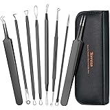 Blackhead Remover Comedone Extractor, Terresa 8pcs Pimple Extractors Blackhead Extractor Kit, Popper Extraction Tool Black He