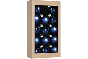 Suixing Christmas Glass Balls Multi Colors Included with Loop Set Festival Home Party Decors Xmas Tree Hanging Pendant 14PC 2.2In Dark Blue