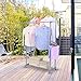 Rackaphile Double Rail Adjustable Rolling Clothing Garment Rack with Side Rods, Swing Arm Holders and Wheels