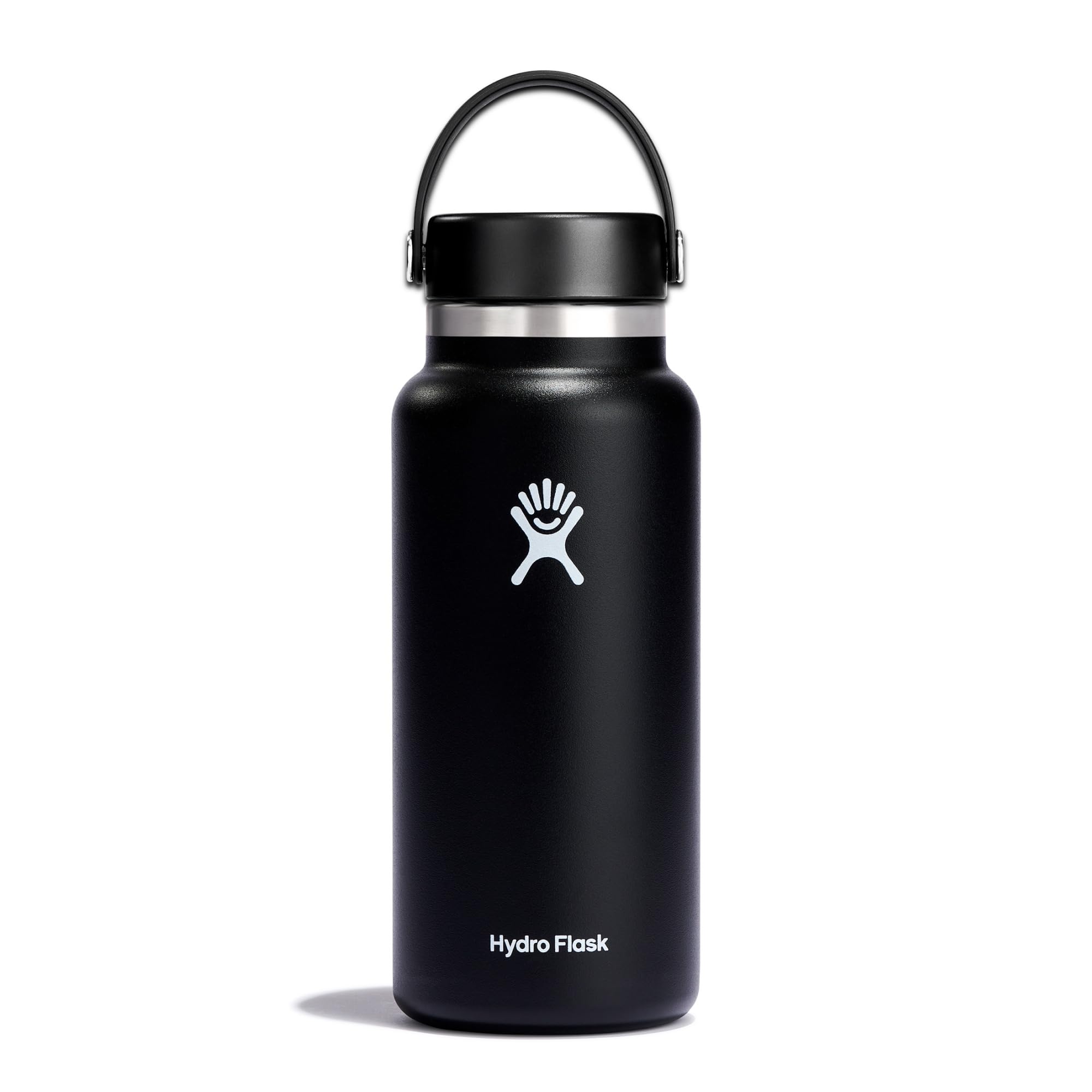 Hydro Flask - Water Bottle 946 ml (32 oz) - Vacuum Insulated Stainless Steel Water Bottle with Leak Proof Flex Cap and Powder Coat - Wide Mouth - Black