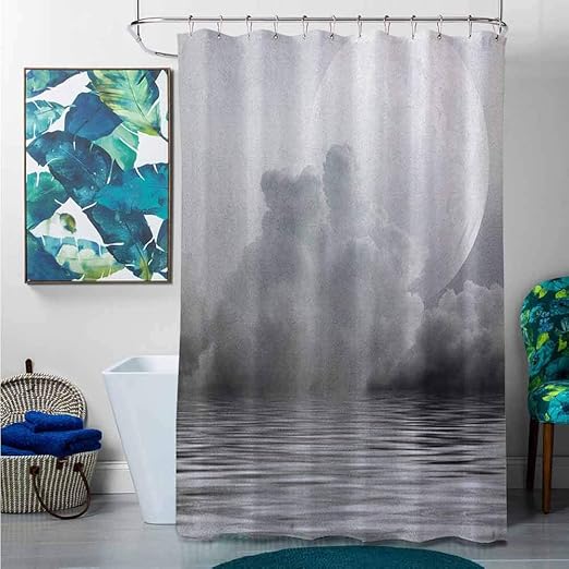 Amazon Com Homecoco Shower Curtains Longer Than 72 Moon Misty Air